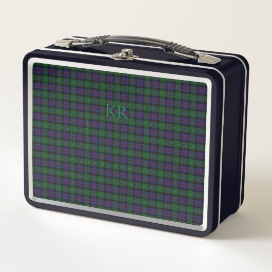 Argyll District Tartan mit Monogramm/Initialen Metall Brotdose (Vorderseite)