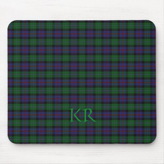 Argyll District Tartan mit Monogramm/Initialen Mousepad (Vorne)