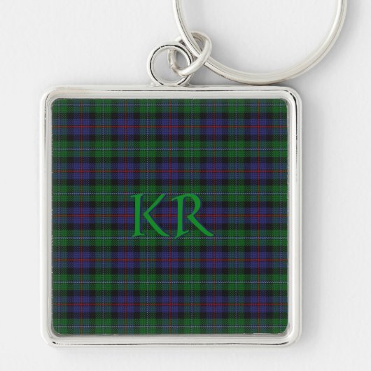 Argyll District Tartan mit Monogramm/Initialen Schlüsselanhänger (Vorne)