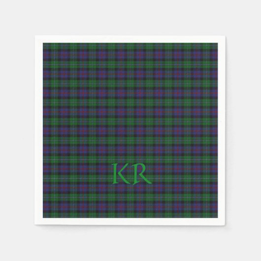 Argyll District Tartan mit Monogramm/Initialen Serviette (Vorderseite)