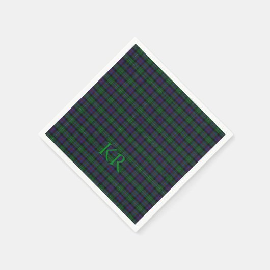 Argyll District Tartan mit Monogramm/Initialen Serviette (Ecke)