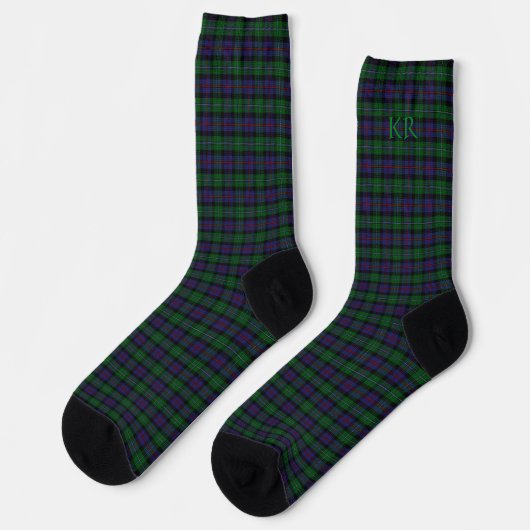Argyll District Tartan mit Monogramm/Initialen Socken (Linkes Detail)