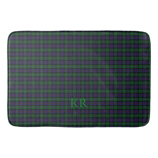 Argyll District Tartan mit Monogramm/Name Badematte (Vorderseite)