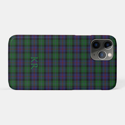 Argyll District Tartan mit Monogramm/Name Case-Mate iPhone Hülle (Rückseite (Horizontal))