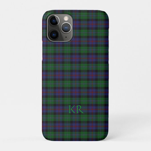 Argyll District Tartan mit Monogramm/Name Case-Mate iPhone Hülle (Rückseite)
