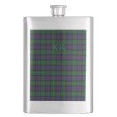 Argyll District Tartan mit Monogramm/Name Flachmann (Vorderseite)