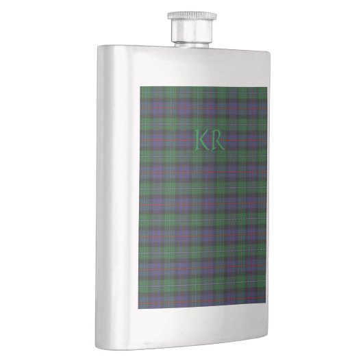 Argyll District Tartan mit Monogramm/Name Flachmann (Rechts)