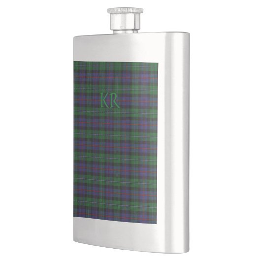 Argyll District Tartan mit Monogramm/Name Flachmann (Links)