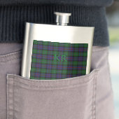Argyll District Tartan mit Monogramm/Name Flachmann (Beispiel)