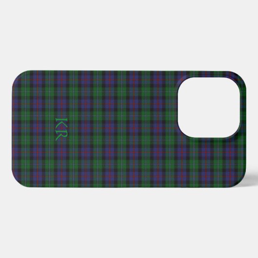 Argyll District Tartan mit Monogramm/Name iPhone Hülle (Rückseite (Horizontal))