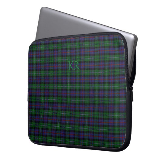 Argyll District Tartan mit Monogramm/Name Laptopschutzhülle (Vorderseite Links)