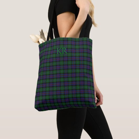 Argyll District Tartan mit Monogramm/Name Tasche (Von Nahem)