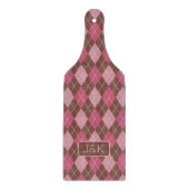 Argyll Golf Pattern Pink & Brown Custom Seine & He Schneidebrett (Vorderseite)