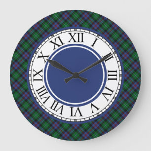 Argyll Scotland Tartan Border Große Wanduhr