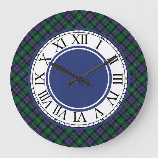 Argyll Scotland Tartan Border Große Wanduhr (Vorderseite)