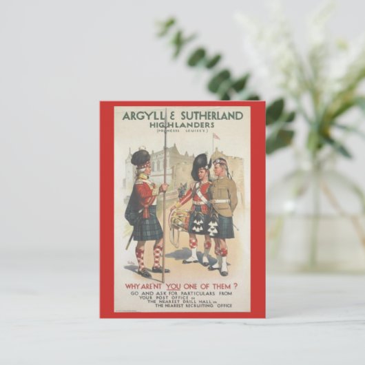 Argyll und Sutherland Highlanders Postkarte (Stehend Vorderseite)
