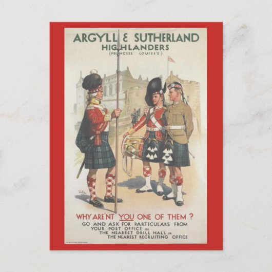 Argyll und Sutherland Highlanders Postkarte (Vorderseite)