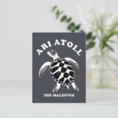 Ari Atoll Die Malediven - Sea Turtle Lover Postkarte (Stehend Vorderseite)