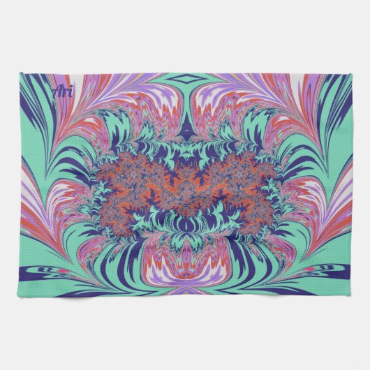 ARI ~ Blue Green Red Lila ~ 3D ~ Geschirrtuch (Horizontal)