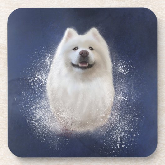 Ari the Samoyed Getränkeuntersetzer (Vorderseite)