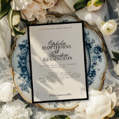 Aria | Black and Beige Minimal Classic Wedding  Einladung