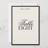 Aria | Black Beige Elegant Wedding Table Number Einladung (Vorderseite)