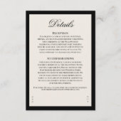 Aria | Black Beige Wedding Details Enclosure Card Begleitkarte (Vorderseite)