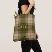 Aria G Olive & Weizen Rustikales Karomuster Vol 70 Tasche (Von Nahem)