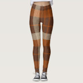 Aria Grace Autumn Hearth Cozy Plaid Pattern Fire Leggings (Vorderseite)