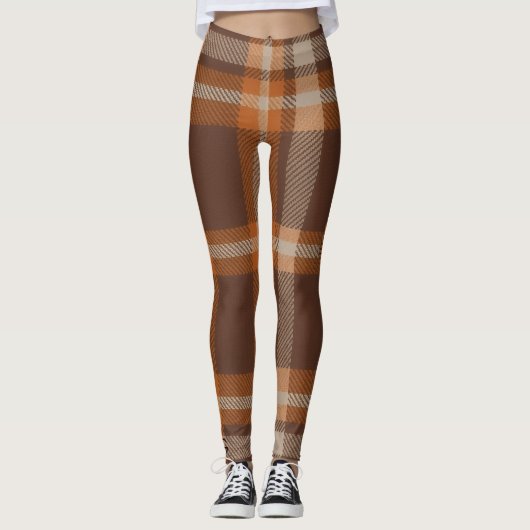 Aria Grace Autumn Hearth Cozy Plaid Pattern Vol 11 Leggings (Vorderseite)