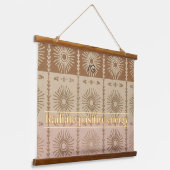 Aria Grace Cinnamon Sun Tribal Radiance Pattern Wandteppich Mit Holzrahmen (Gewinkelt)