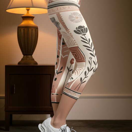Aria Grace Earth & Spirit Minimalist Tribal Capri Leggings