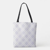 Aria Grace Elfenbein- und Lavendel-Luxus-Karomuste Tasche (Rückseite)
