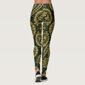 Aria Grace Emerald Chrysanthemum Paisley Heritage  Leggings (Rückseite)