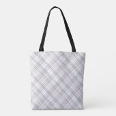 Aria Grace Frost & Sky Nordic Plaid Pattern Name Tasche (Rückseite)