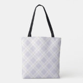 Aria Grace Ivory & Lavender Luxe Plaid Pattern Tasche (Rückseite)