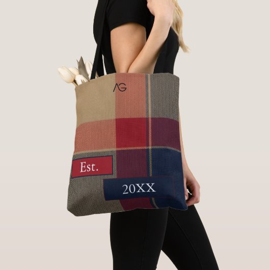 Aria Grace Kamel-Erbe Britisches Tartan Karo Tasche (Von Nahem)