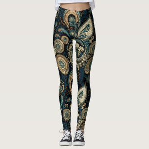 Aria Grace Pfingstrose Paisley Heritage Mitternach Leggings