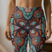 Aria Grace Radiant Paisley Peony Boho Vintag Leggings