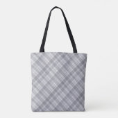 Aria Grace Silver Frost Winter Karo Muster Name Tasche (Rückseite)
