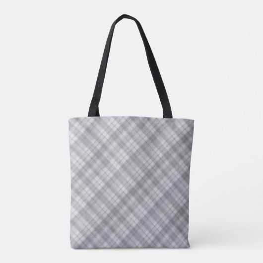 Aria Grace Silver Frost Winter Plaid Pattern Name Tasche (Rückseite)