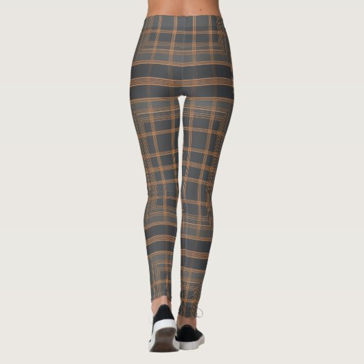 Aria Grace Urban Copper Grid Plaid Pattern RUN DMC Leggings (Rückseite)