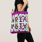 Aria, Mädchenname Whimsical Blume Music Themed Tasche (Von Nahem)