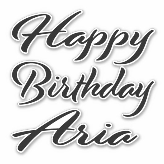 Aria Name Vorname black Sticker Geburtstag (Vorderseite)