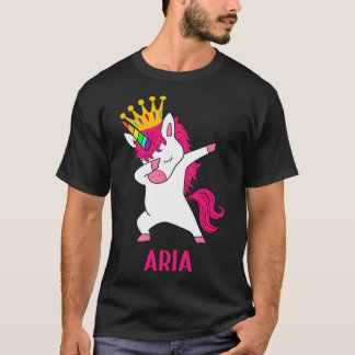 ARIA Personalisiertes Dabbing Einhorn Königin T - T-Shirt