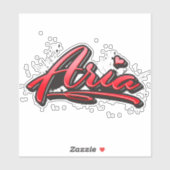 Aria red Heart Graffiti Aufkleber Sticker (Blatt)