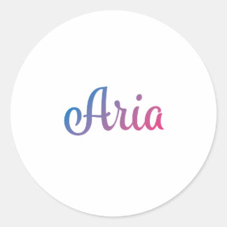 Aria Stylish Cursive Runder Aufkleber
