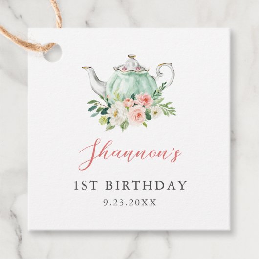 ARIA Tea Birthday Party Geschenkanhänger (Vorderseite)