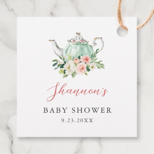 ARIA Tea Party Babydusche Geschenkanhänger (Rückseite)