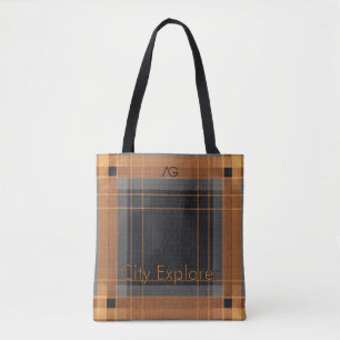 Aria Urban Kupfergitter-Karo-Muster Stadt-Entdecke Tasche